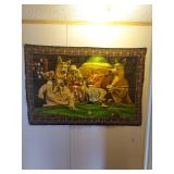Dogs Playing Pool Tapestry Wall Hanging 57x38