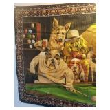 Dogs Playing Pool Tapestry Wall Hanging 57x38