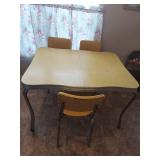 1950s Chrome and Formica Kitchen Table Set with 3 Chairs