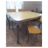 1950s Chrome and Formica Kitchen Table Set with 3 Chairs