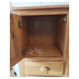 Pine Wood Armoire with Mirror