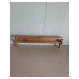 Handcrafted Wood Wall Shelf with Quilt Bar