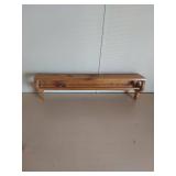 Handcrafted Wood Wall Shelf with Quilt Bar