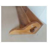 Handcrafted Wood Wall Shelf with Quilt Bar