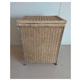 Natural Wicker Laundry Hamper with Metal Frame