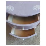 Lilac Nightstand with Paisley Stencil Design