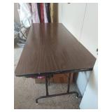 6 ft Folding Banquet Table with Dark Wood Finish