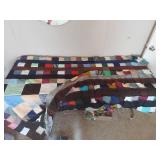 Handmade Patchwork Quilt Top and Tied Quilt
