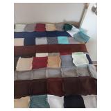 Handmade Patchwork Quilt Top and Tied Quilt