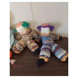 Collection of Handmade Rag Dolls and Clown