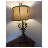 Traditional Table Lamp with Scrolled Base