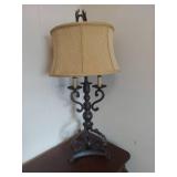 Traditional Table Lamp with Scrolled Base