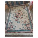 Floral Area Rug with Rose Pattern 65"x96"