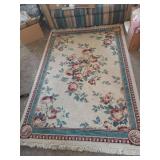 Floral Area Rug with Rose Pattern 65"x96"