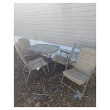 Outdoor Patio Set with Folding Chairs and Table