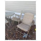Outdoor Patio Set with Folding Chairs and Table