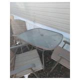 Outdoor Patio Set with Folding Chairs and Table