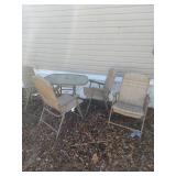 Outdoor Patio Set with Folding Chairs and Table