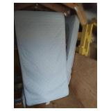 Yellow Wooden Slatted Twin Bunk Bed Frame and Mattresses