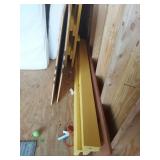 Yellow Wooden Slatted Twin Bunk Bed Frame and Mattresses