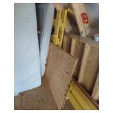 Yellow Wooden Slatted Twin Bunk Bed Frame and Mattresses