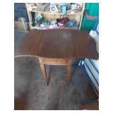 Wooden Drop Leaf Side Table with Single Drawer