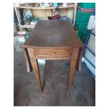 Wooden Drop Leaf Side Table with Single Drawer