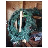Traditional Christmas Wreath, Assorted Holiday Decor and Tree