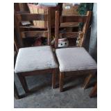 Wooden Ladder Back Dining Chairs Set of 4