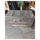 Wood Immigrant Trunk with Dolls