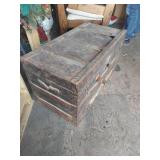 Wood Immigrant Trunk with Dolls