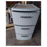 3 Drawer Storage and Contents On Shelf