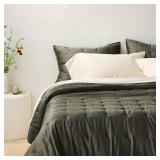 Full/Queen Rayon from Bamboo Quilt Dark Olive Green - Casaluna - Retail: $109