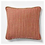 20\"x20\" Gingham and Velvet Reverse Throw Pillow Red - Threshold designed with Studio McGee - Retail: $28