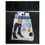 Truform Short Length 20-30 mmHg Compression Stockings for Men and Women, Reduced Length, Closed Toe, Black, Large - Retail: $24