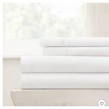 4 Piece Bed Sheet Set Solid Double Brushed Microfiber, Ultra Soft, Deep Pocket - Becky Cameron, White, Queen - Retail: $30