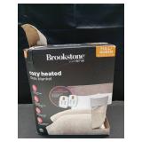 Brookstone Full/Queen Heated Micro Herringbone Blanket Taupe - Retail: $80