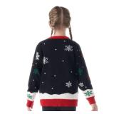 Giggling Getup Ugly Christmas Sweater with Light, LED Ugly Christmas Sweater for Women Men Kids 2025 Christmas Tree(Black) Youth Small - Retail: $48