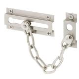 Prime-Line Products U 10304 Prime Line U-10304 Standard Door Guard, 3-5/16 X 5/8 in W, Steel Chain/Solid Keeper, 3-5/16 X 5/8\" W, Satin Nickel\"