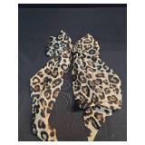 Leopard Bow Hair Clips,Big Bow Clips with Long Tail, Brown Satin Hair Ribbon Barrette Ponytail Hair Accessories for Women Girls Cheetah Print Hair Clips