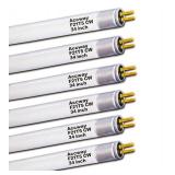 Accway 6pack F21T5/841 34 inch Cool White Fluorescent Light Bulb, 21Watt 4100K Neutral White Light T5 Type Tube, High Brightness 1780 Lumen - Retail: $37