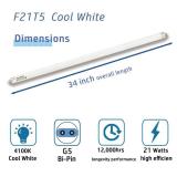 Accway 6pack F21T5/841 34 inch Cool White Fluorescent Light Bulb, 21Watt 4100K Neutral White Light T5 Type Tube, High Brightness 1780 Lumen - Retail: $37