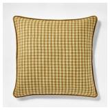 20\"x20\" Gingham and Velvet Reverse Throw Pillow Olive - Threshold designed with Studio McGee - Retail: $28