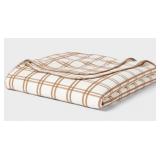 Brushed Cotton Plaid Blanket - Full/Queen Size - Retail: $60