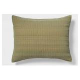 King Lofty Velvet Quilt Sham Green - Threshold: OEKO-TEX Certified, Polyester, Machine Washable