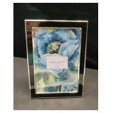 Laura Ashley 5x7 Black Enamel Picture Frame, Silver Metal Edge with Easel, for Countertop, Counterspace, Tabletop Display, Bookshelf, Desk, Wall Decor, Photo Gallery (5x7, Black W/Silver)