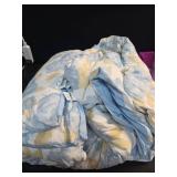 Room Essentials Light Blue Digital Floral Reversible Microfiber Queen Comforter