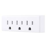 GE 3-Outlet Extender Wall Tap, Grounded Adapter Plug, Indoor Rated, 3-Prong, Perfect for Travel, UL Listed, White, 52203