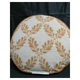 Golden Yellow and Cream Leaf Pattern Round Pillow - 16\" - Threshold designed with Studio McGee - Retail: $25