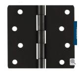 Design House Door Hinges for Interior Doors 3-Pack 4-inch x 4-inch, Design House 1/4-inch Radius Steel Door Hinge Door Hardware, Matte Black, 188946